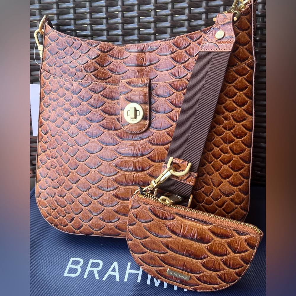 NWT Brahmin SET LEIA Crossbody and Britt in Honey Brown Saratoga Melbourne